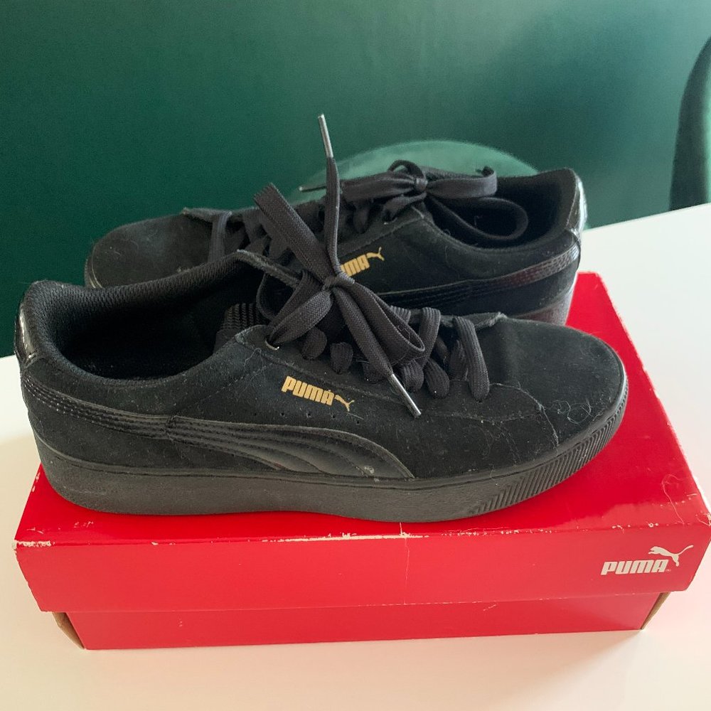 Puma Womens Vikky Platform Black Casual Shoes Sneakers Size 8
